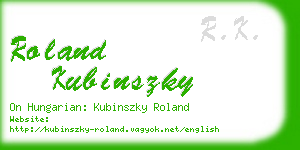 roland kubinszky business card